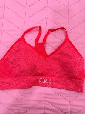 PINK Victoria's Secret Seamless V-Neck Bralette in heather red